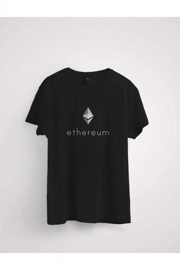 Ethereum Kripto Para Logosu Baskılı Erkek Tişört