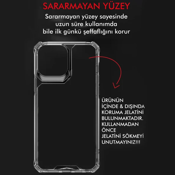 iPhone 16 Pro Max Kılıf Lux Sararmaz Silikon Şeffaf Kapak - 6