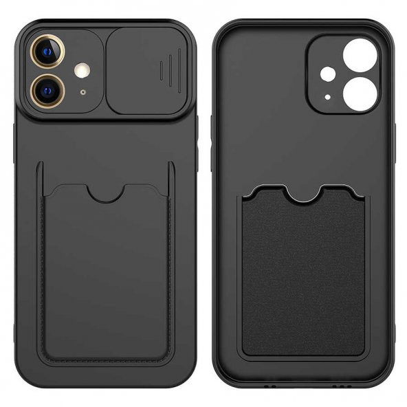 Apple iPhone 12 Mini Kılıf Zore Kartix Kartlık Bölmeli Kılıf - 7