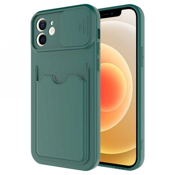Apple iPhone 12 Mini Kılıf Zore Kartix Kartlık Bölmeli Kılıf - 3