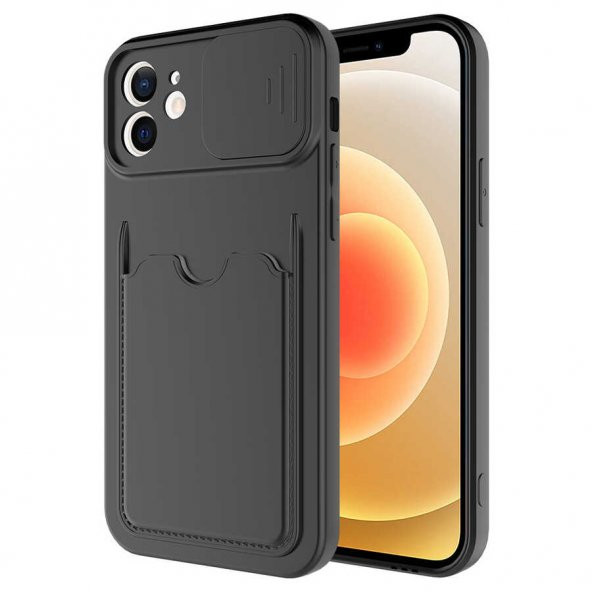 Apple iPhone 12 Mini Kılıf Zore Kartix Kartlık Bölmeli Kılıf - 6