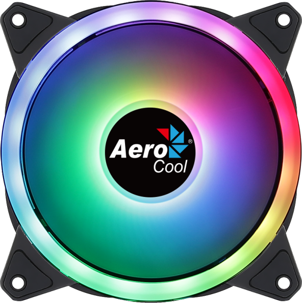 Aerocool Duo12 12cm ARGB Adreslenebilir RGB LED Fanlı - Otomatik Hız Ayarlı - PWM - Kasa Fanı  (AE-CFDUO12)