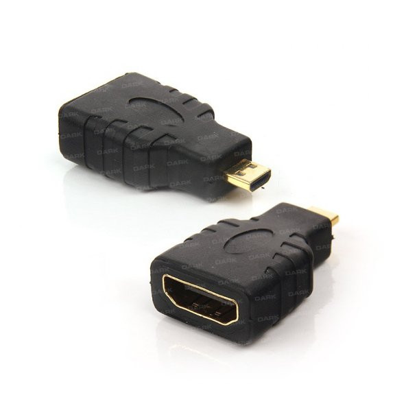 Dark Micro HDMI M to HDMI F Dönüştürücü Cep Telefonu, Tablet, Ultrabook, Kamera için - HDMI Dişi - Micro HDMI Erkek - (DK-HD-AHDMIXMICRO)
