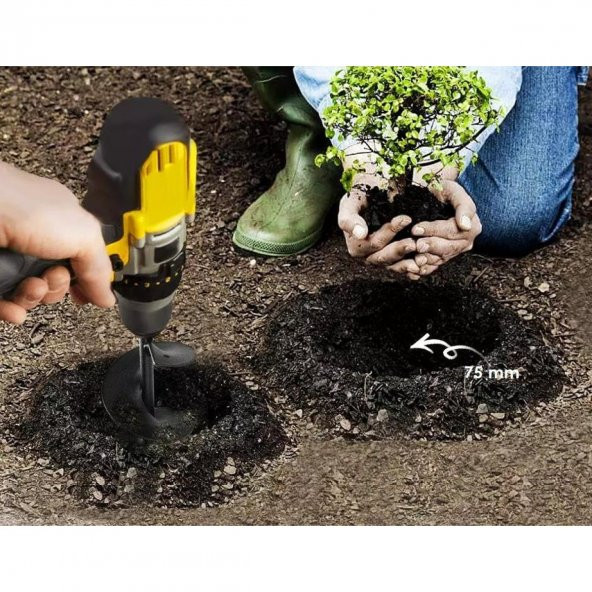 Bahçe Toprak Delici Universal Matkap Ucu Toprak Burgu Aparatı 20x7.5 - 7
