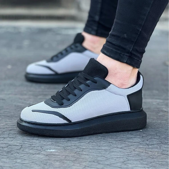 Gri Siyah Triko Erkek Casual Ayakkabı