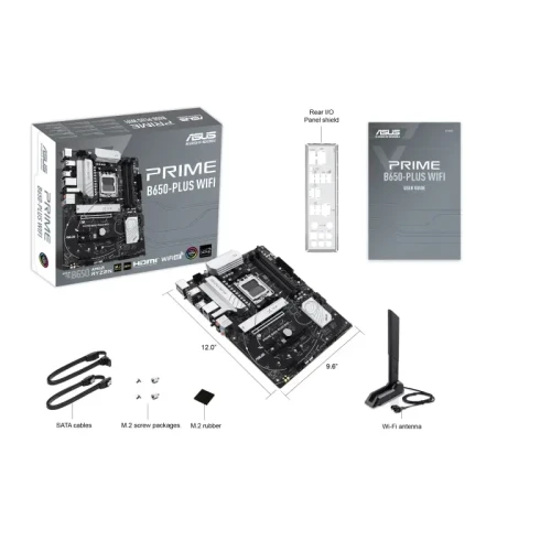 ASUS PRIME B650-PLUS WI-FI, 4xDDR5, 2xM.2,  HDMI, DP, Type-C, AMD Ryzen 7000 Serisi, AM5 Soket Anakart - 5