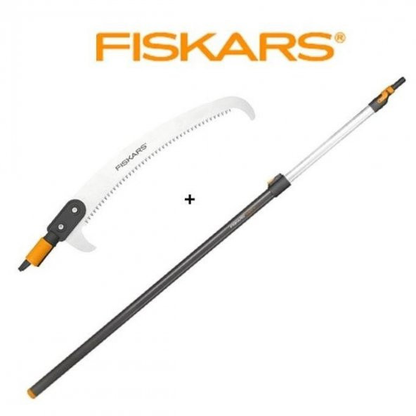 Fiskars 136527 Yüksek Dal Kesimi Teleskopik Sap ve Eğimli Testere