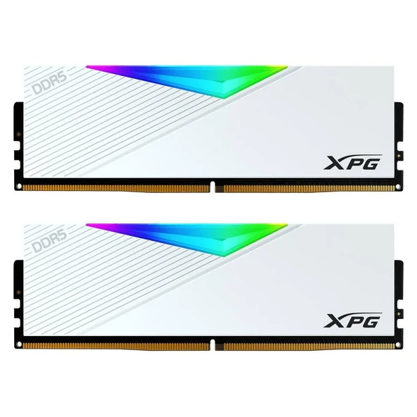 ADATA XPG Lancer Beyaz RGB DDR5-6400Mhz CL32 32GB 2x16GB Dual Kit 32-39-39 1.40V