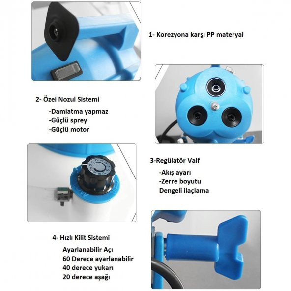 Greengarden Ultra 3 Nozullu ULV İlaçlama ve Dezenfektan Makinası 4 Lt - 5