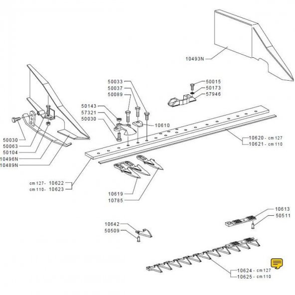 Grillo Gf3 Üst Bıçak 127 cm 10624