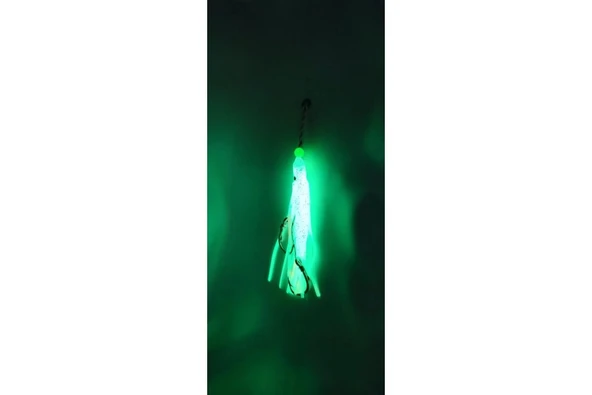 S.F. Tai Rubber Skirt Assist - 0/3 No İğne -Sinarit Trança Mercan Lahos Akya Gibi BalıkAvları İçin - Beyaz Glow - 3