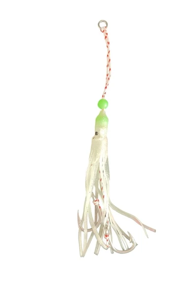 S.F. Tai Rubber Skirt Assist - 0/3 No İğne -Sinarit Trança Mercan Lahos Akya Gibi BalıkAvları İçin - Beyaz Glow ürün görseli