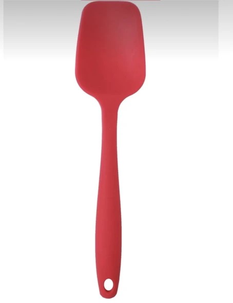 PinkRose Büyük Boy Kırmızı Silikon Düz Spatula - 2