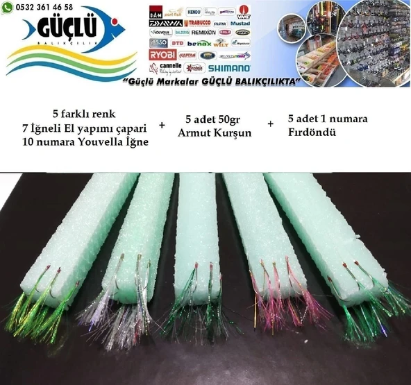 Hazır Çapari İstavrit 5’ Er Adet Çapari+Kurşun+Fırdöndü - Resim 2