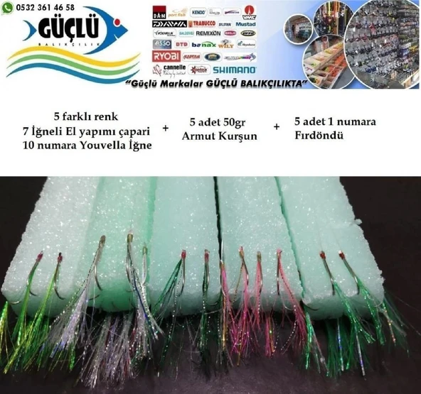 Hazır Çapari İstavrit 5’ Er Adet Çapari+Kurşun+Fırdöndü - Resim 3