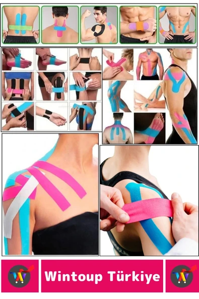Premium Hızlı Etki Kas Bel Bacak Kol Boyun Sırt Omuz Karın Kalça Spor 5 Metre Isı Ağrı Bandı Pembe - 2