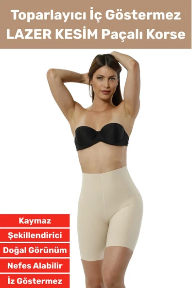 Özel Üretim İz İç Göstermez Kaymaz Sıkılaştırıcı Şekillendirici LAZER KESİM Paçalı Korse