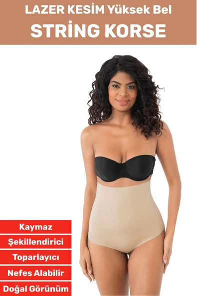 İz İç Göstermez Kaymaz Sıkılaştırıcı Toparlayıcı Şekillendirici LAZER KESİM Yüksek Bel String Korse