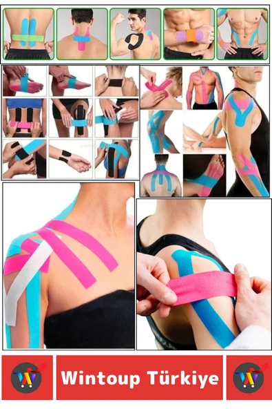 Premium Hızlı Etki Kas Bel Bacak Kol Boyun Sırt Omuz Karın Kalça Spor 5 Metre Isı Ağrı Bandı Kırmızı - 2