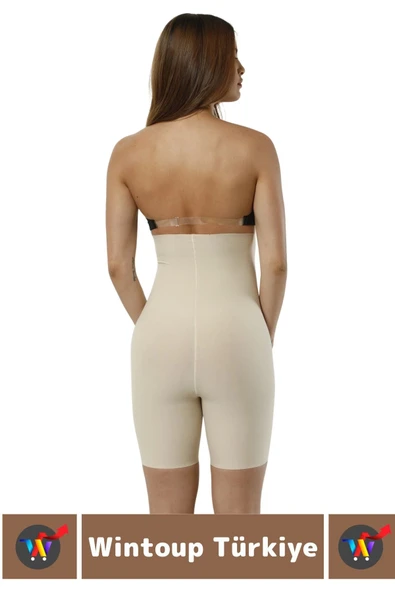 Özel Üretim İz İç Göstermez Kaymaz Sıkılaştırıcı Şekillendirici LAZER KESİM Yüksek Bel Paçalı Korse - 4