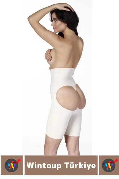 Özel Üretim İz İç Göstermez Kaymaz Sıkılaştırıcı Toparlayıcı Popo Açık Korse - Resim 3