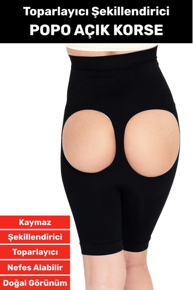 Özel Üretim İz İç Göstermez Kaymaz Sıkılaştırıcı Toparlayıcı Popo Açık Korse ürün görseli