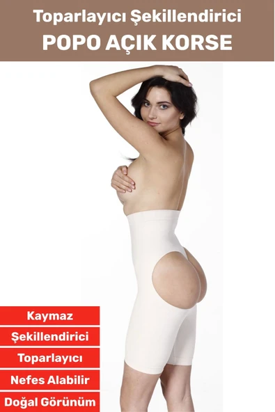 Özel Üretim İz İç Göstermez Kaymaz Sıkılaştırıcı Toparlayıcı Popo Açık Korse ürün görseli