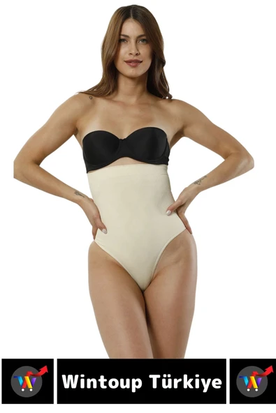 Özel Üretim İz İç Göstermez Kaymaz Sıkılaştırıcı Toparlayıcı Yüksek Bel String Korse - Resim 4
