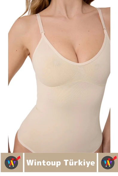 Özel Üretim İz İç Göstermez Kaymaz Sıkılaştırıcı Toparlayıcı Çıtçıtlı String Body Korse - 6