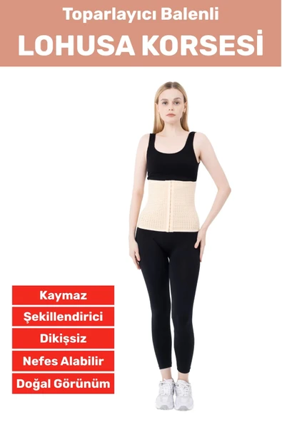 Özel Üretim Vücut Şekillendirici Beden Küçülten Toparlayıcı Doğum Sonrası Balenli Lohusa Korsesi ürün görseli