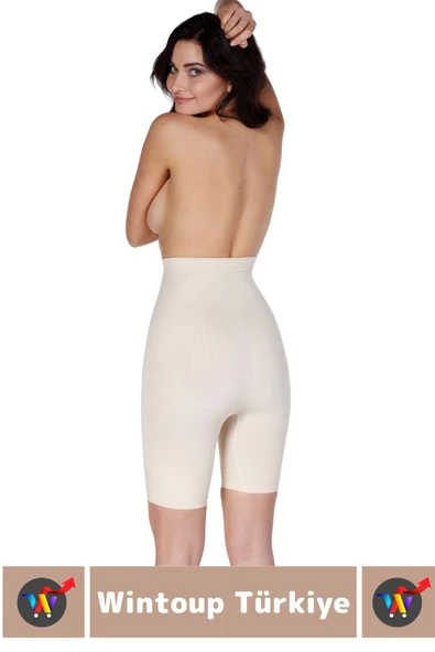 Özel Üretim İz İç Göstermez Kaymaz Sıkılaştırıcı Toparlayıcı Selülit Önlemeye Yardımcı Paçalı Korse - Resim 3