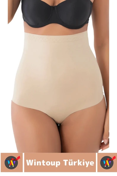 İz İç Göstermez Kaymaz Sıkılaştırıcı Vücut Şekillendirici LAZER KESİM Yüksek Bel Slip Korse - Resim 3
