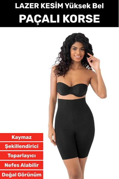 İz İç Göstermez Kaymaz Sıkılaştırıcı Vücut Şekillendirici LAZER KESİM Yüksek Bel Paçalı Korse ürün görseli