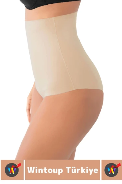 İz İç Göstermez Kaymaz Sıkılaştırıcı Vücut Şekillendirici LAZER KESİM Yüksek Bel Slip Korse - Resim 4