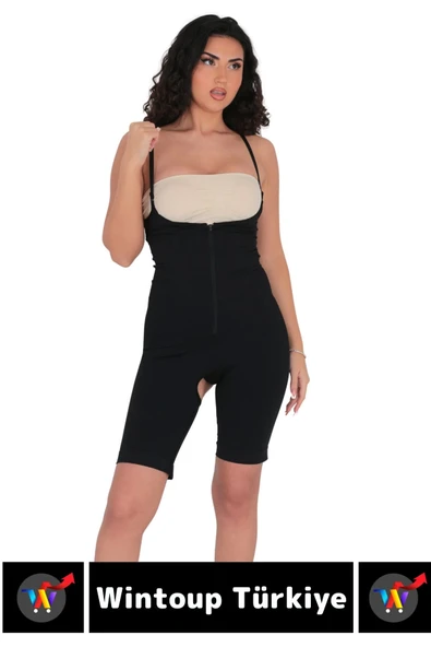 Özel Üretim Vücut Şekillendirici Beden Küçülten Toparlayıcı Fermuarlı Tam Boy Korse - Resim 3