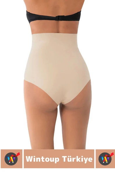 İz İç Göstermez Kaymaz Sıkılaştırıcı Vücut Şekillendirici LAZER KESİM Yüksek Bel Slip Korse - Resim 5