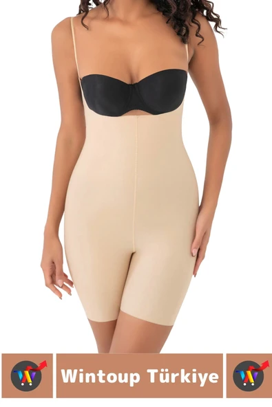 İz Göstermez Kaymaz Sıkılaştırıcı Toparlayıcı Vücut Şekillendirici LAZER KESİM Tam Boy Askılı Korse - Resim 2