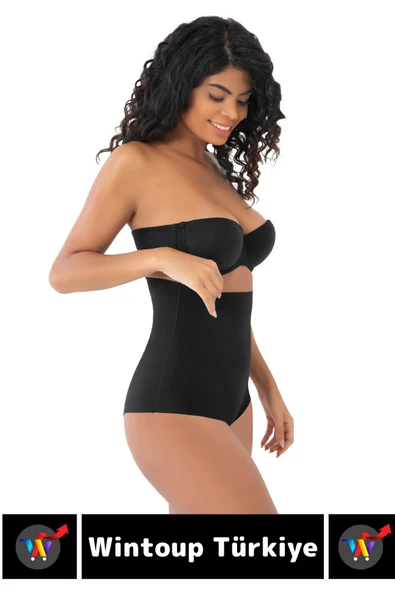 İz İç Göstermez Kaymaz Sıkılaştırıcı Vücut Şekillendirici LAZER KESİM Yüksek Bel Slip Korse - Resim 2