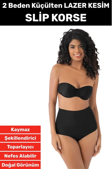 İz İç Göstermez Kaymaz Sıkılaştırıcı Toparlayıcı Vücut Şekillendirici LAZER KESİM Slip Korse ürün görseli