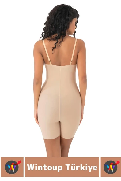 İz Göstermez Kaymaz Sıkılaştırıcı Toparlayıcı Vücut Şekillendirici LAZER KESİM Tam Boy Askılı Korse - Resim 5