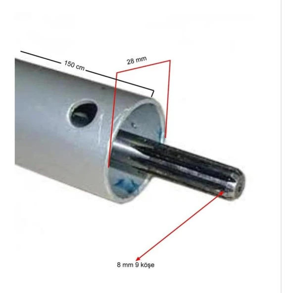 Motorlu Tırpan CG 430-520 Şaft Borusu Ve Mili 28 mm 9 Diş - 2