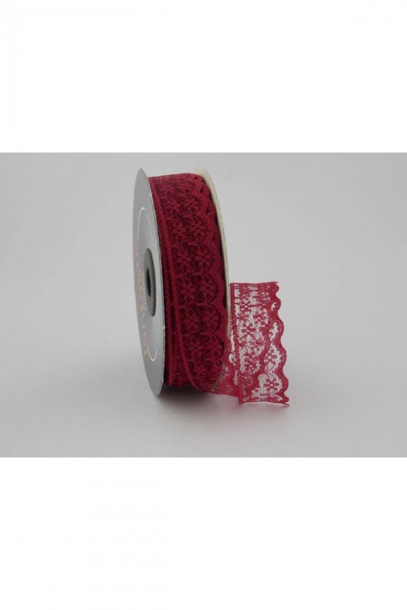Bordo Renk Dantel Kurdela 2 cm X 10 Metre.