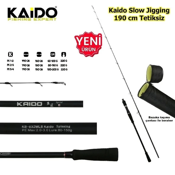 Kaido Slow Jig Kamışı 190 Cm 100-200Gr Pe 3-4 Tetiksiz - Resim 2