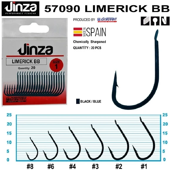 Jinza 57090 Limerik Blue Mavi Olta İğnesi 20’Li Paket No:6 - 2