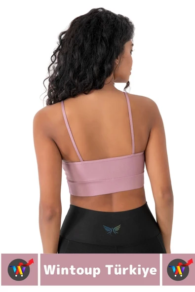 Göğüs Toparlayan Sarkma Önleyen Spor Gündelik Kullanım Şık Ön Çapraz Askı Detay Micro Crop Büstiyer - 3