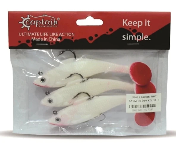 Levrek Turna Silikonu Captaın Cracker Soft 12 Cm 3’Lü Pk Renk : 3 ürün görseli