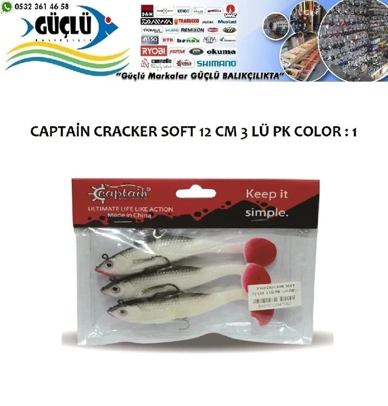 Levrek Turna Silikonu Captaın Cracker Soft 12 Cm 3’Lü Pk Renk : 1 ürün görseli 1