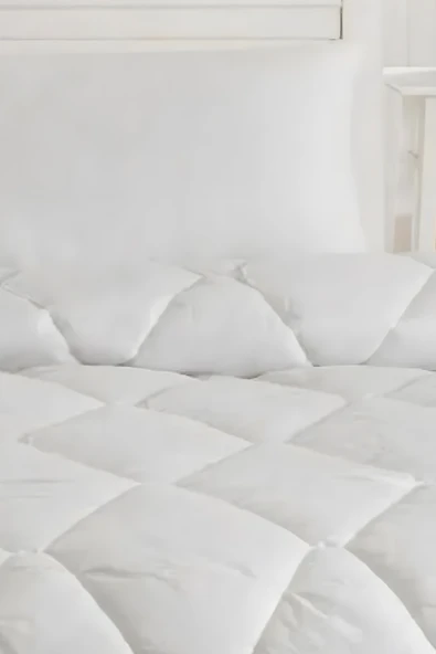 Upstyle Silikon Yorgan Tela Kumaş Çift Kişilik DüzBoya Beyaz - 3