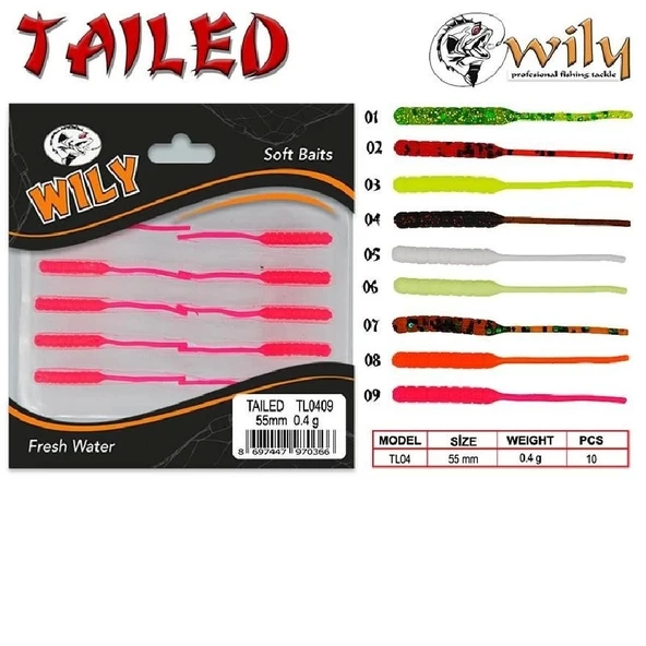 Lrf Silikonu Wily Tailed 5.5 Cm 0.4 Gr 10’Lu Pk Renk:03 - Resim 2