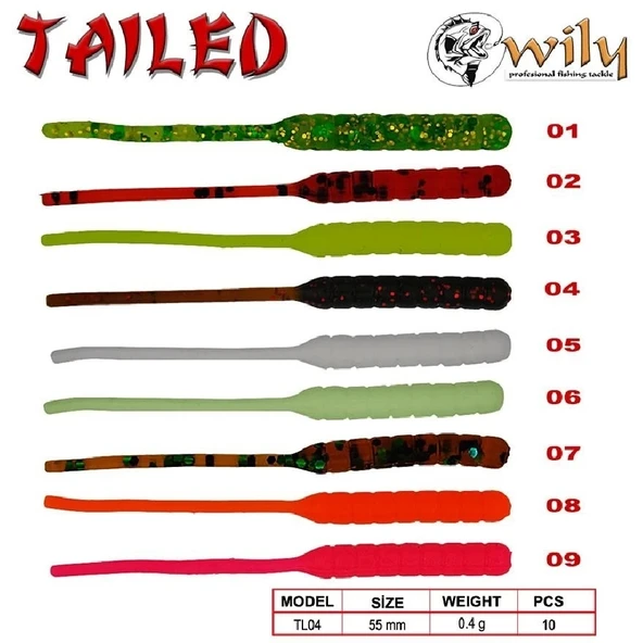 Lrf Silikonu Wily Tailed 5.5 Cm 0.4 Gr 10’Lu Pk Renk:03 - Resim 3